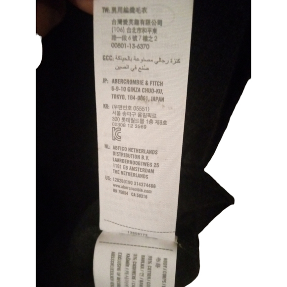 Abercrombie & Fitch Cashmere Blend Sweater Soft Black Staple Office Preppy S - Picture 8 of 8